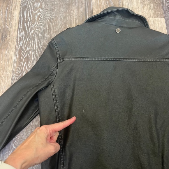 Vegan Faux Leather Moto Jacket Size 2 - Picture 11 of 13